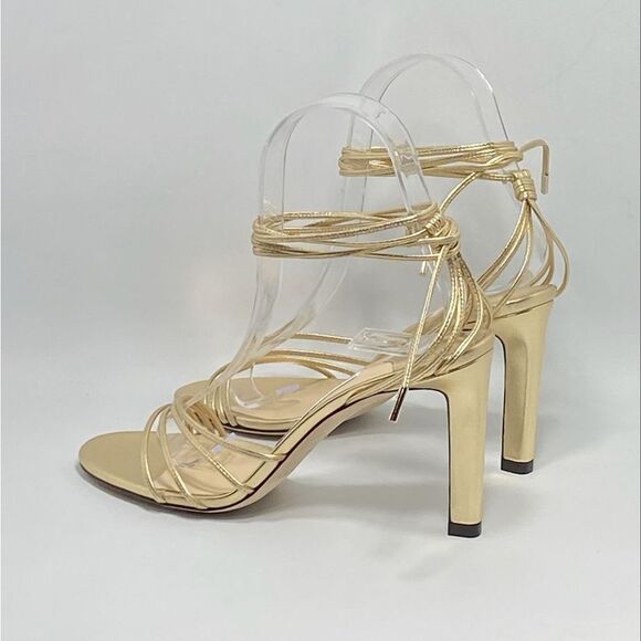 Jimmy Choo Antia Metallic Leather Ankle-Tie Sandals size 36 - Picture 9 of 12